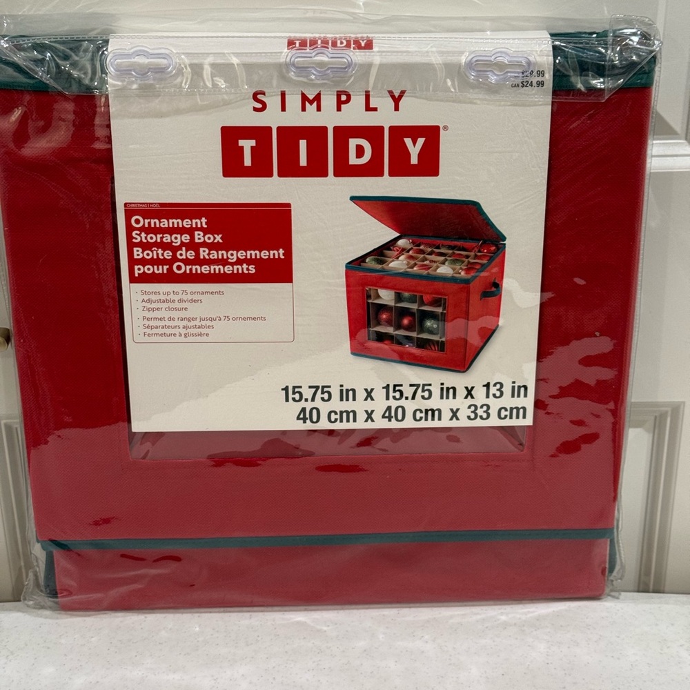 NEW Simply Tidy Red Ornament Storage Box - Picture 7 of 10